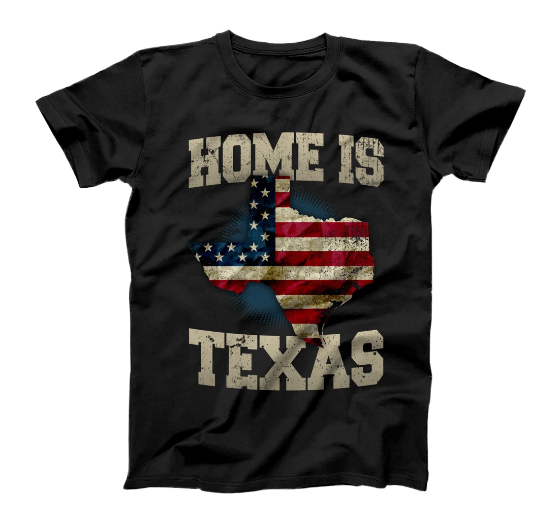 Home Is Texas American USA Flag Texas Map 4th Of July 2021 T-Shirt