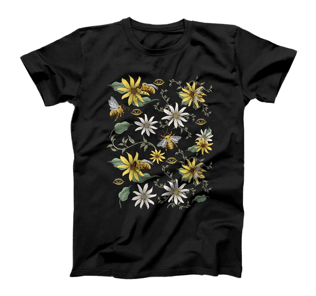 Womens Summer Women's daisies and bees casual for women T-Shirt, Women T-Shirt