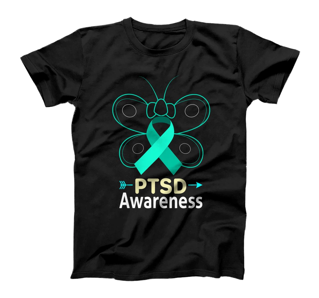 Butterfly Support PTSD Ribbon PTSD Awareness T-Shirt