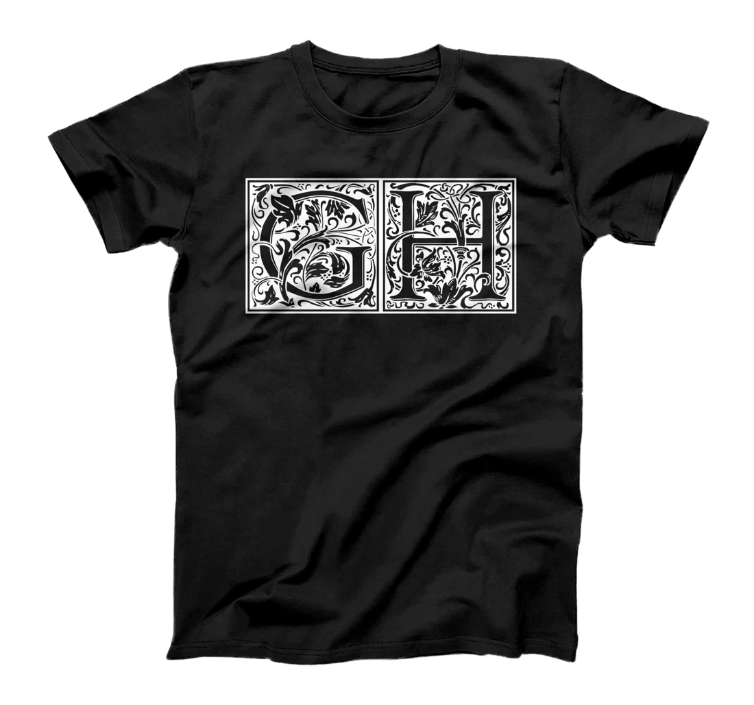 GH - Initials G H Name Surname Onomastics Onomatology T-Shirt