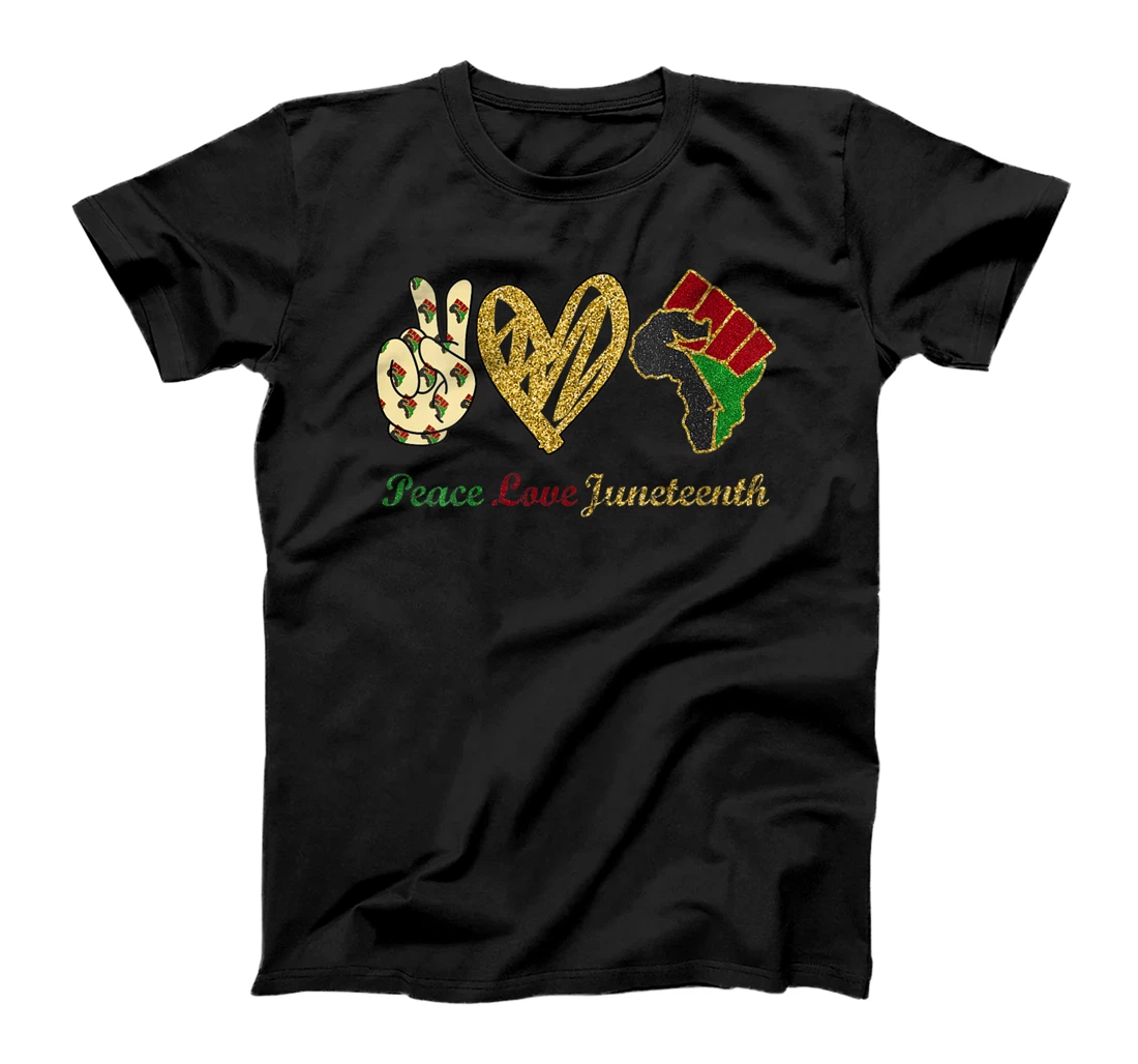 Womens Peace Love Juneteenth Black Pride Freedom independence day T-Shirt, Women T-Shirt