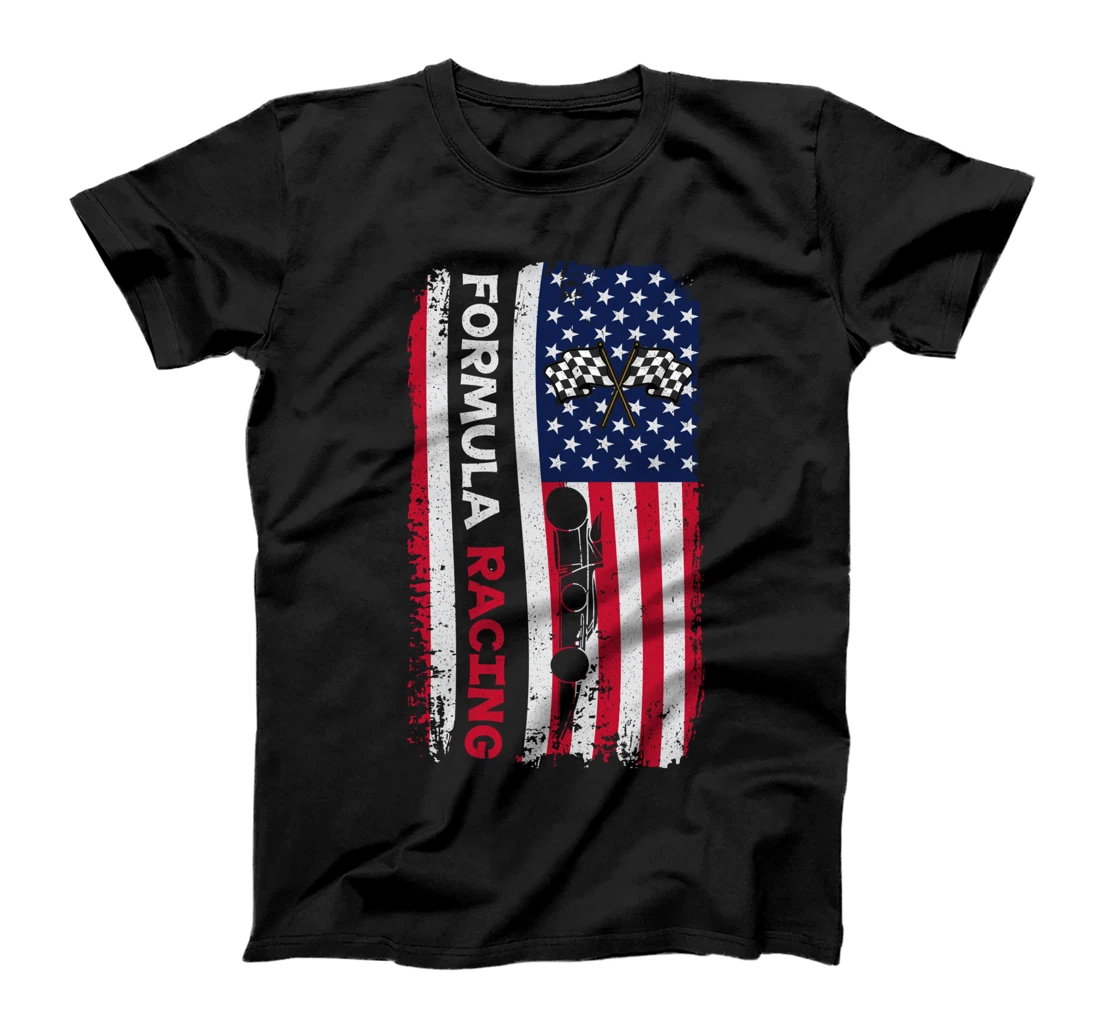 Formula Racing USA American Flag 4th Of July Patriotic T-Shirt