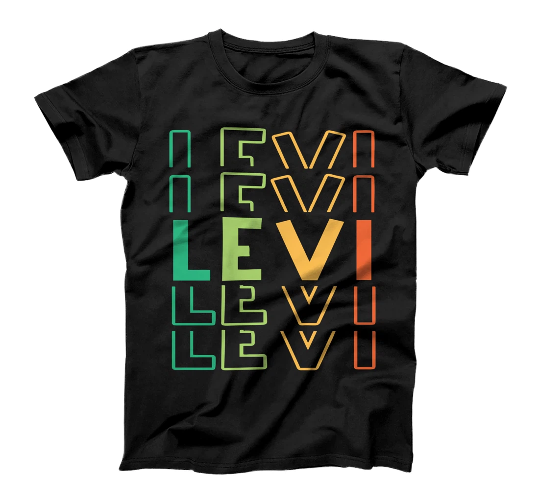 Levi Name, Bright and Colorful First Name Design T-Shirt