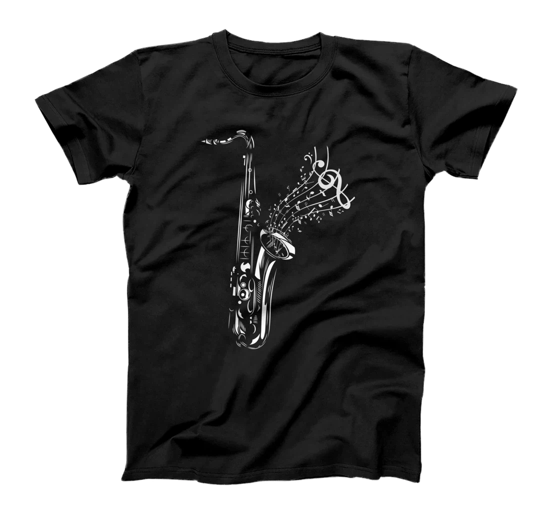 Music Notes Saxophonist Jazz Musician Treble Clef Saxophone T-Shirt