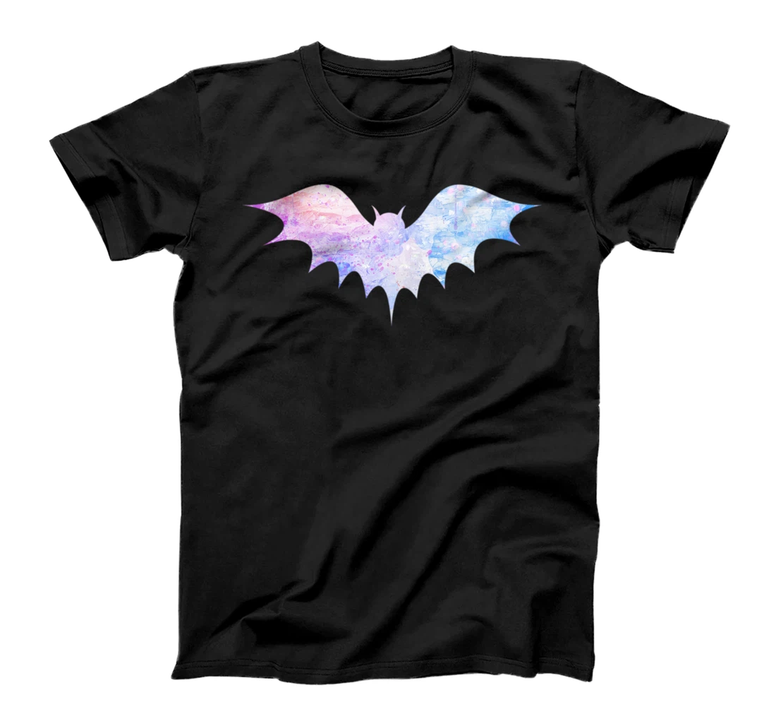 Cute Watercolor Paint Flying Bats Drawing Biology Art T-Shirt