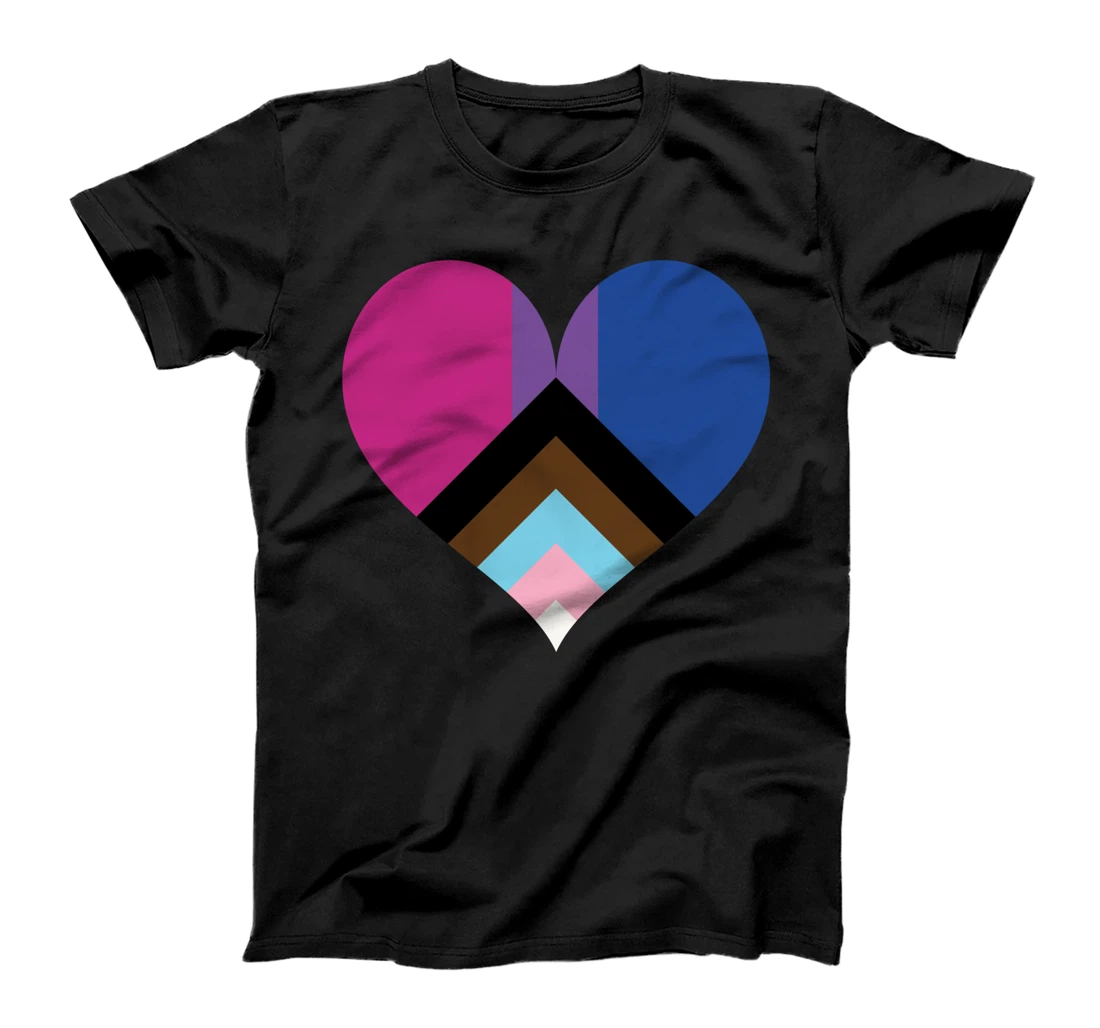 Inclusive Bisexual Pride Flag Heart T-Shirt