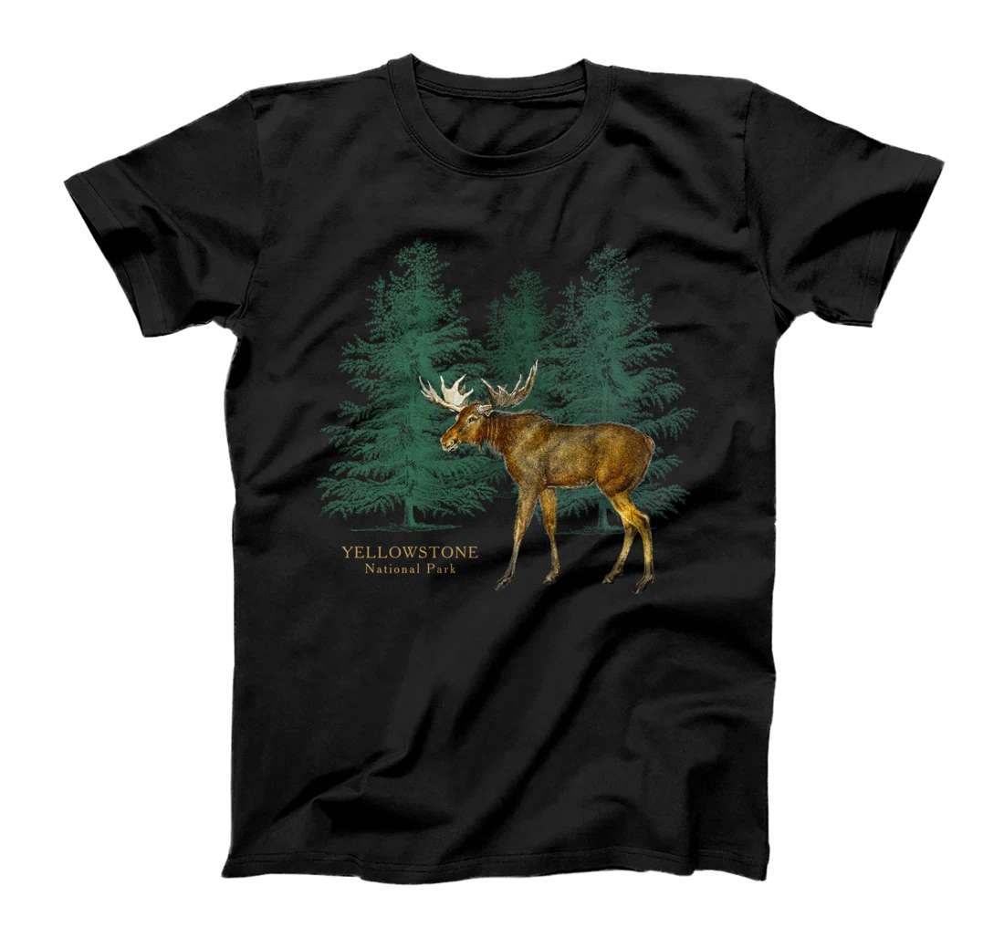 Yellowstone National Park Moose Trees Vintage Look T-Shirt