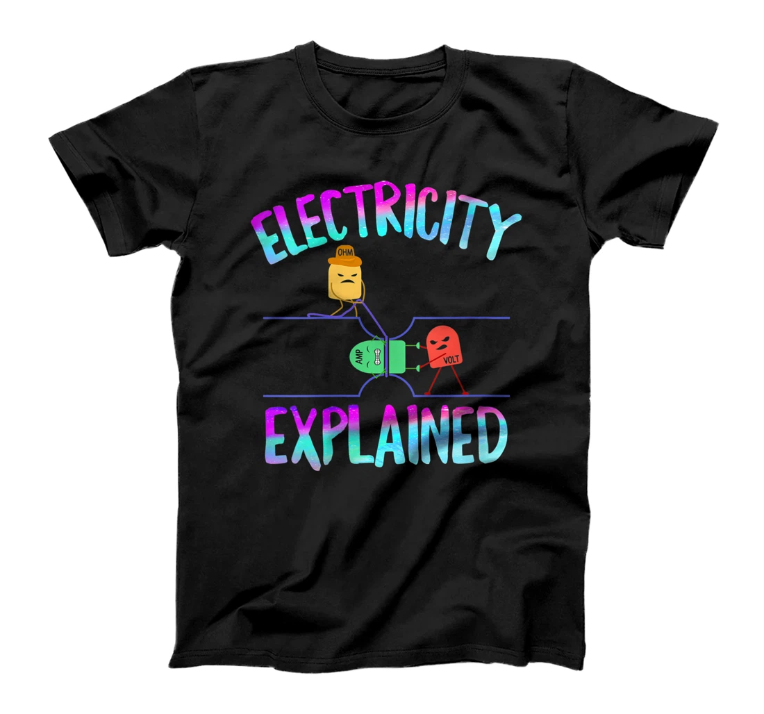 Womens Electricity Explained Cute Ohm Volt Amp Electrical Engineer T-Shirt, Women T-Shirt