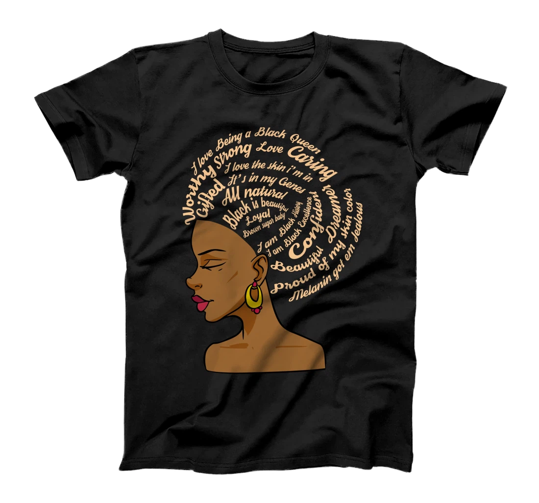 Word Art Black Woman Shirt I Am Black Excellence Woman T-Shirt