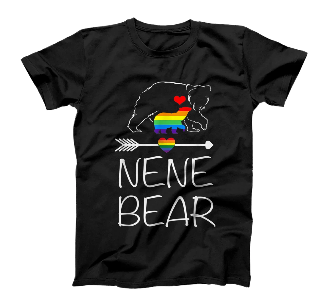 Personalized Nene Bear Proud Mom Rainbow Flag LGBT Pride T-Shirt, Women T-Shirt