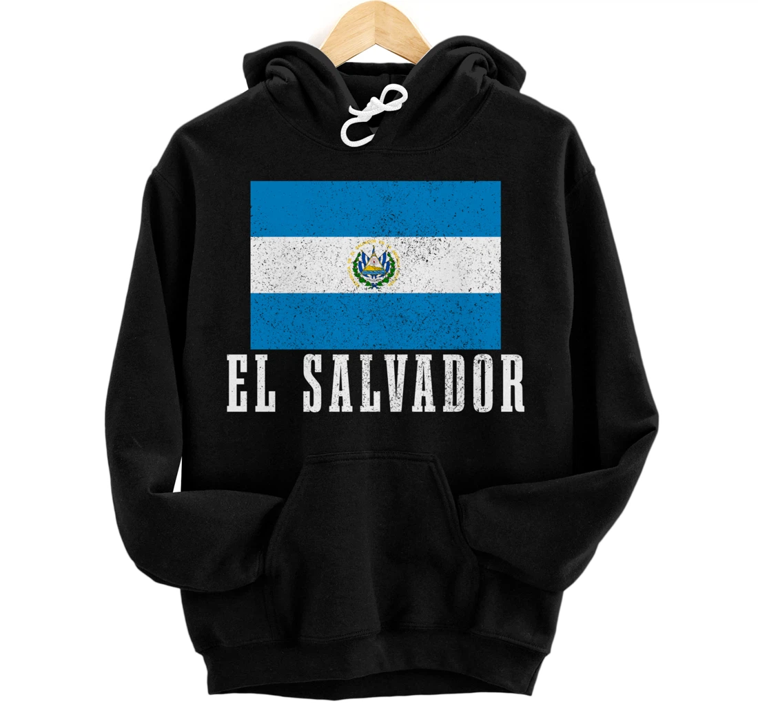 Personalized El Salvador Salvadorian Flag Pride Pupusas Vintage Pullover Hoodie