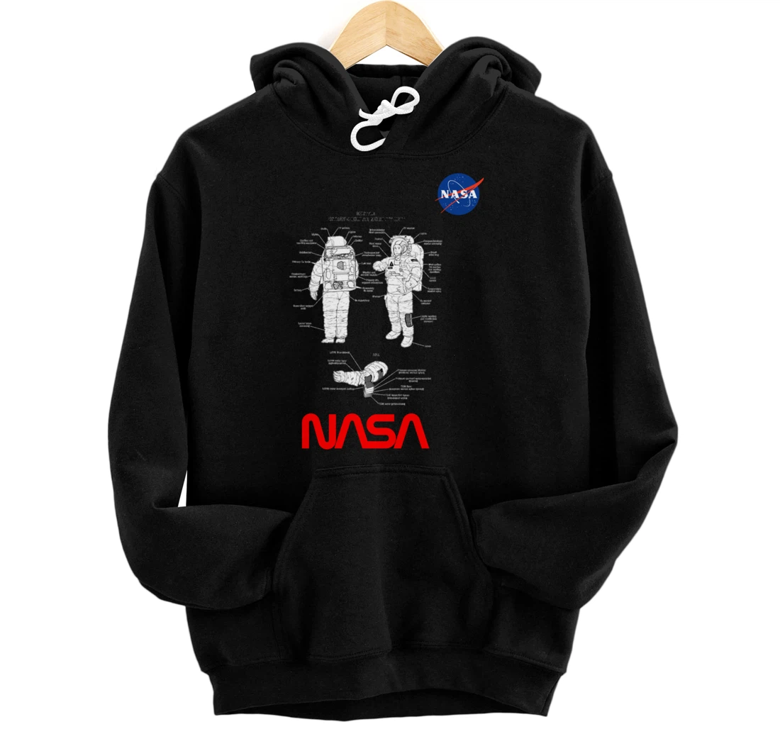 Personalized NASA Labeled Drawing Of Shuttle Extravehicular Mobility Unit Pullover Hoodie