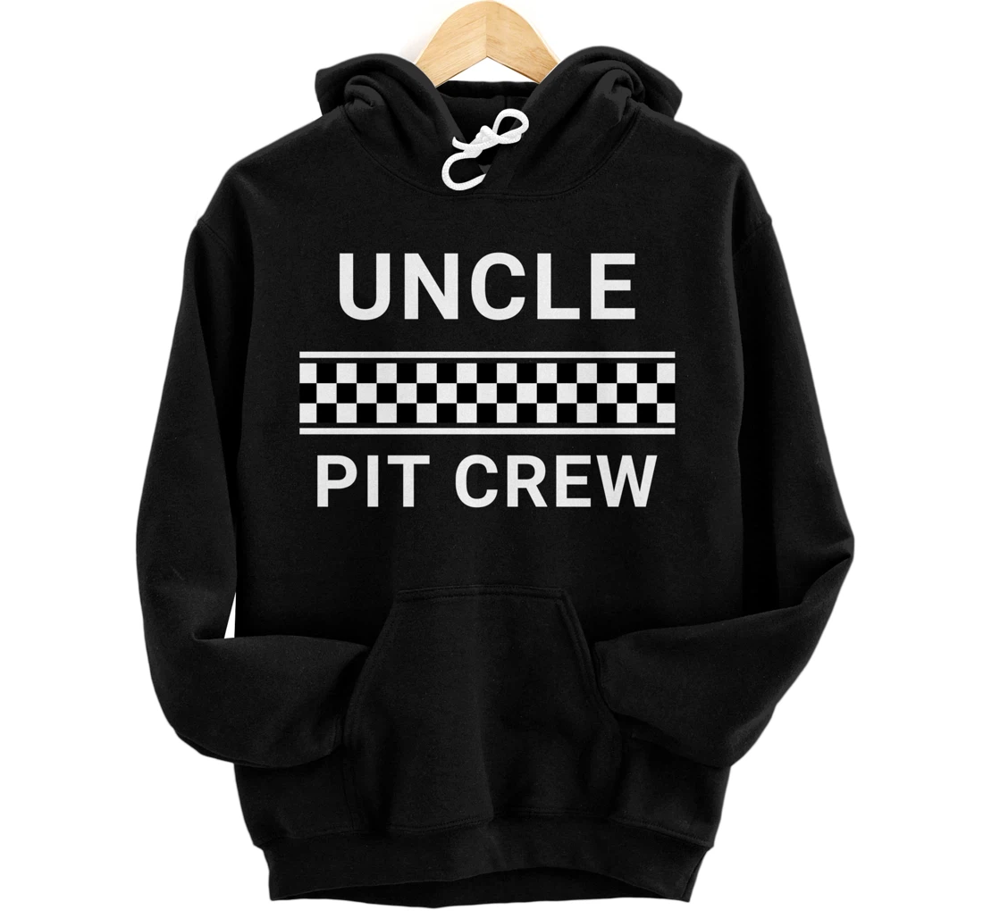 Personalized Checkered Uncle Pit Crew Family Matching Pullover Hoodie