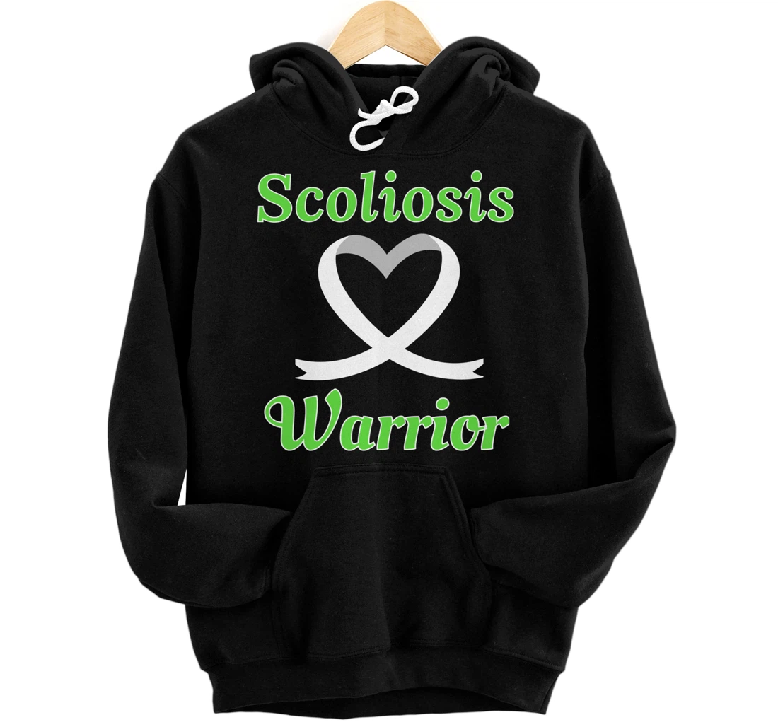 Personalized Scoliosis Warrior Heart Ribbon disease Awareness Pullover Hoodie