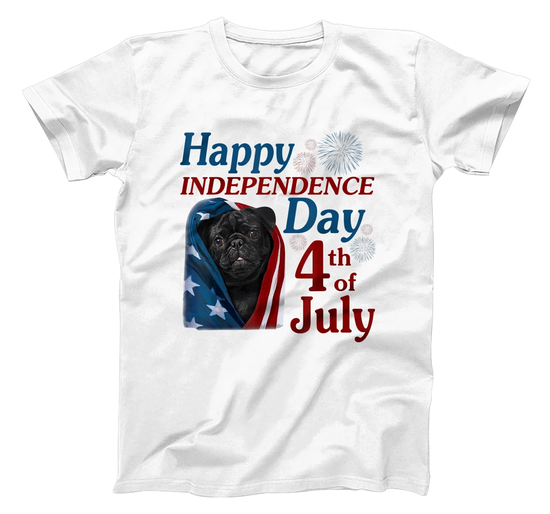 American dog flag cover Pug Happy independence day T-Shirt, Women T-Shirt