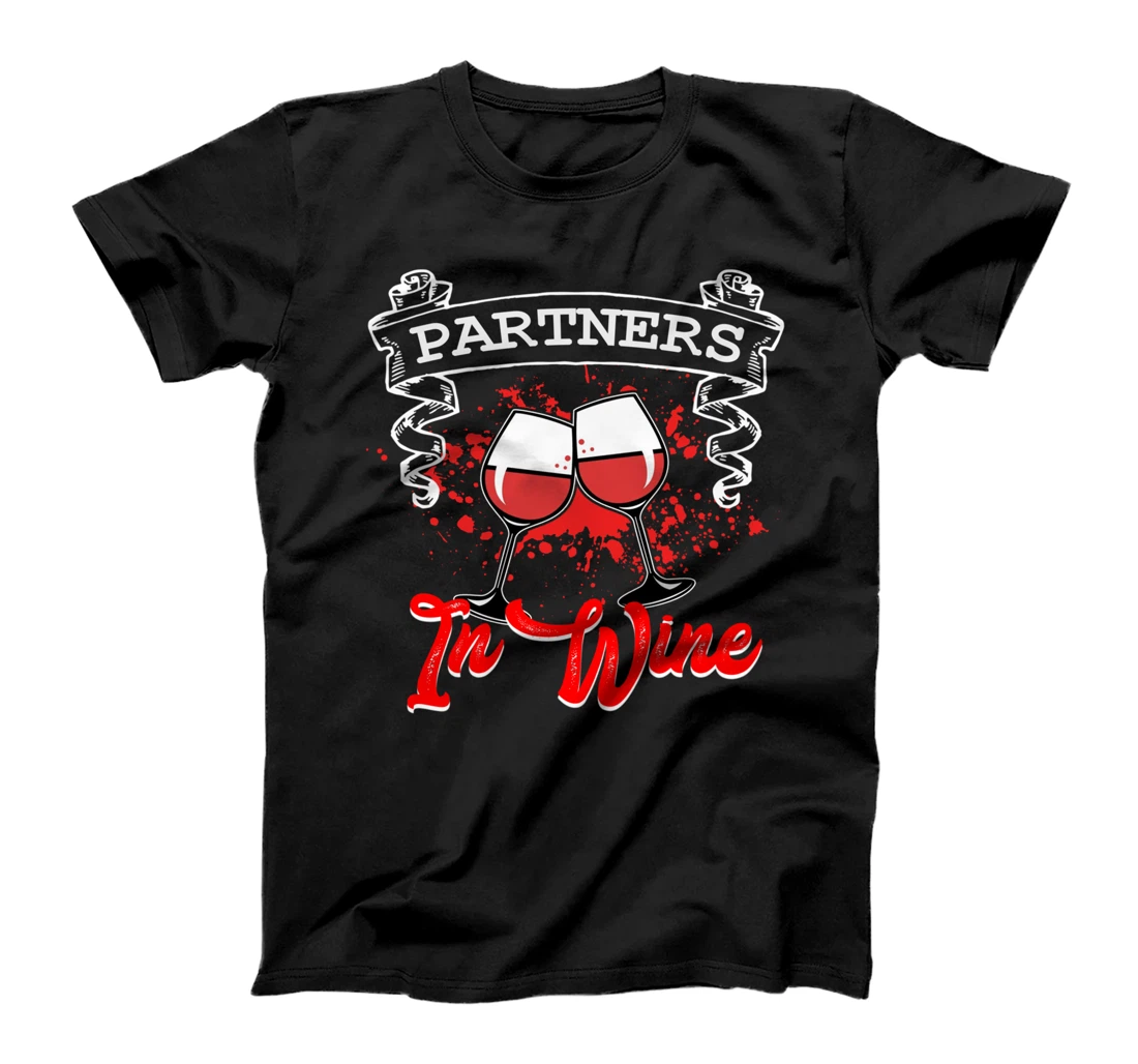 Partners In Wine Shot Glass Cellar Party Alcoholic Alcohol T-Shirt