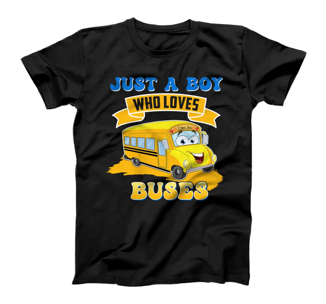 Just A Boy Who Love School Buses Yellow Driver Speed Student T-Shirt