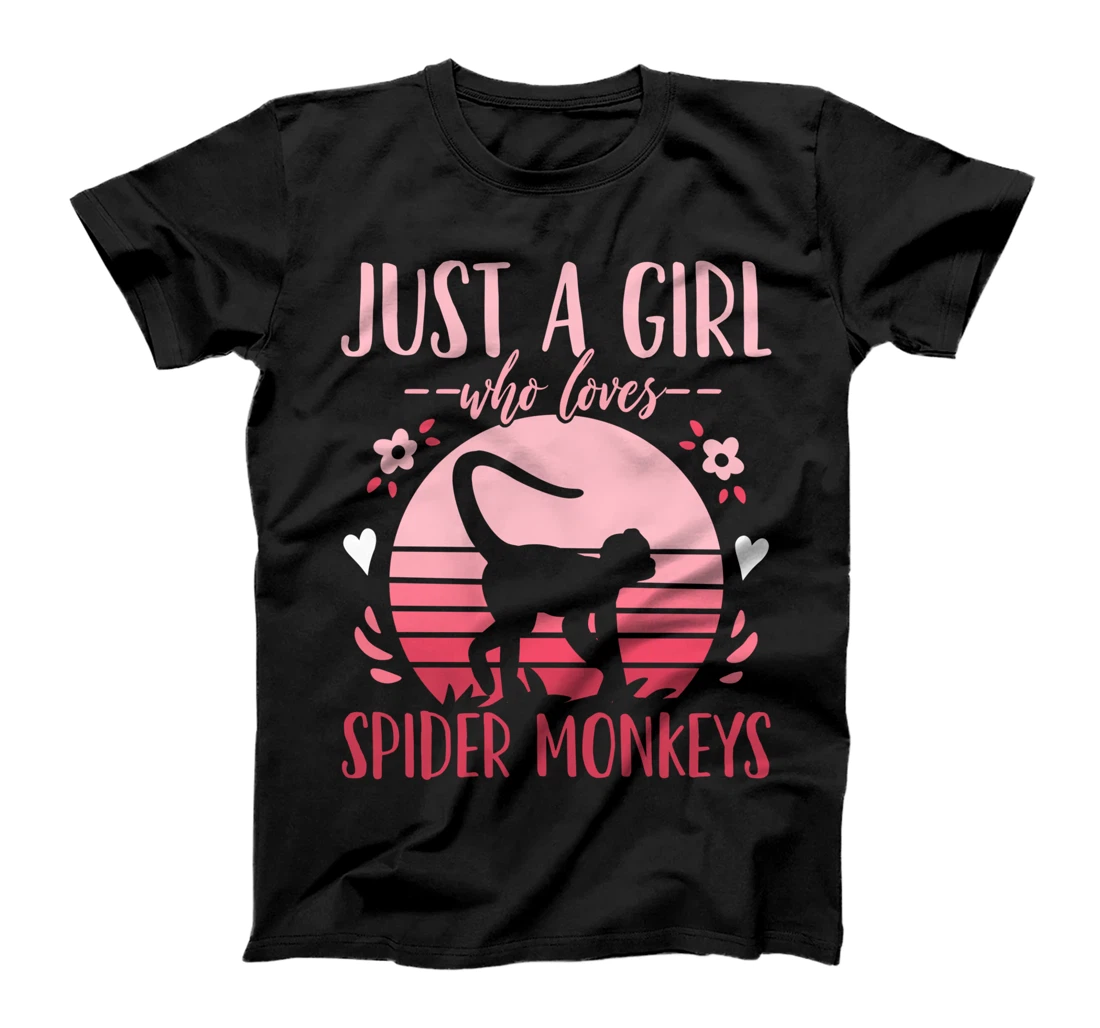 Spider Monkey Just a Girl Who Loves Spider Monkeys Retro T-Shirt