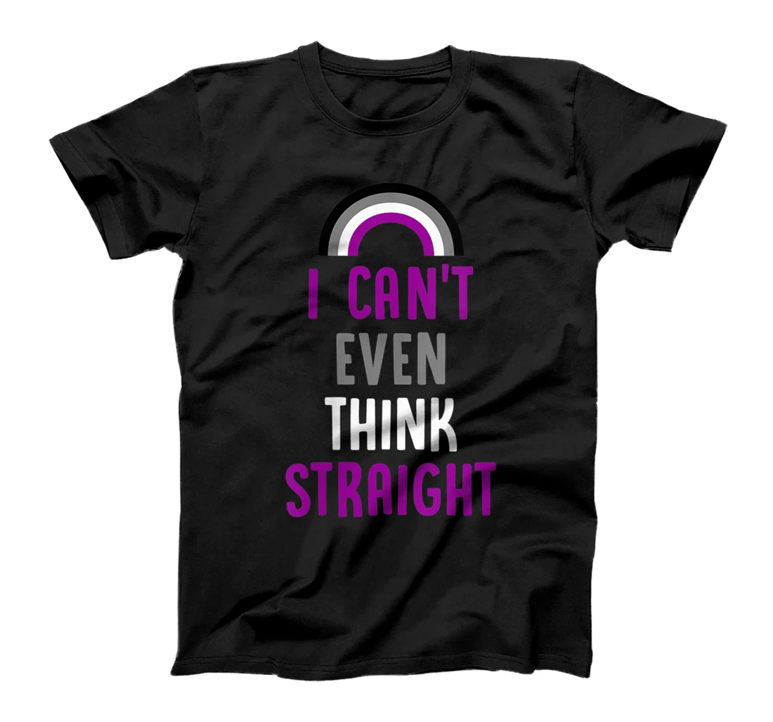 Womens I Can't Even Think Straight Funny Asexual Pride Flag Stuff T-Shirt, Women T-Shirt