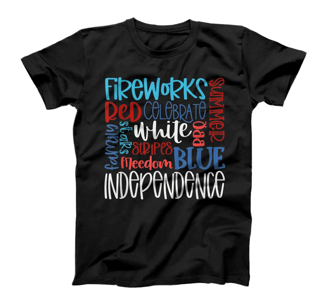 Fireworks Celebrating 4th of July Independence Day T-Shirt, Women T-Shirt