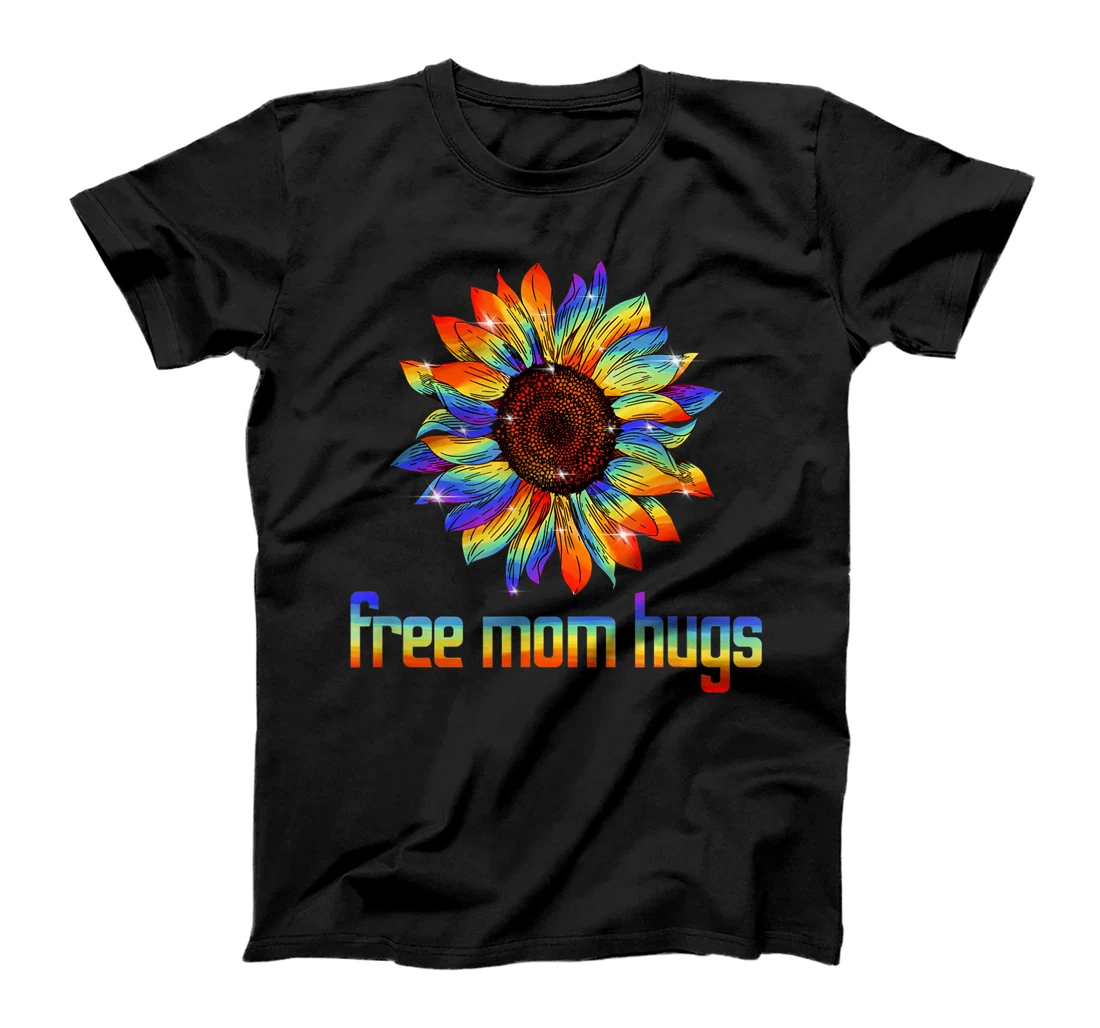 Free Mom Hugs Gay Pride LGBT Daisy Rainbow Flower Tee T-Shirt, Women T-Shirt