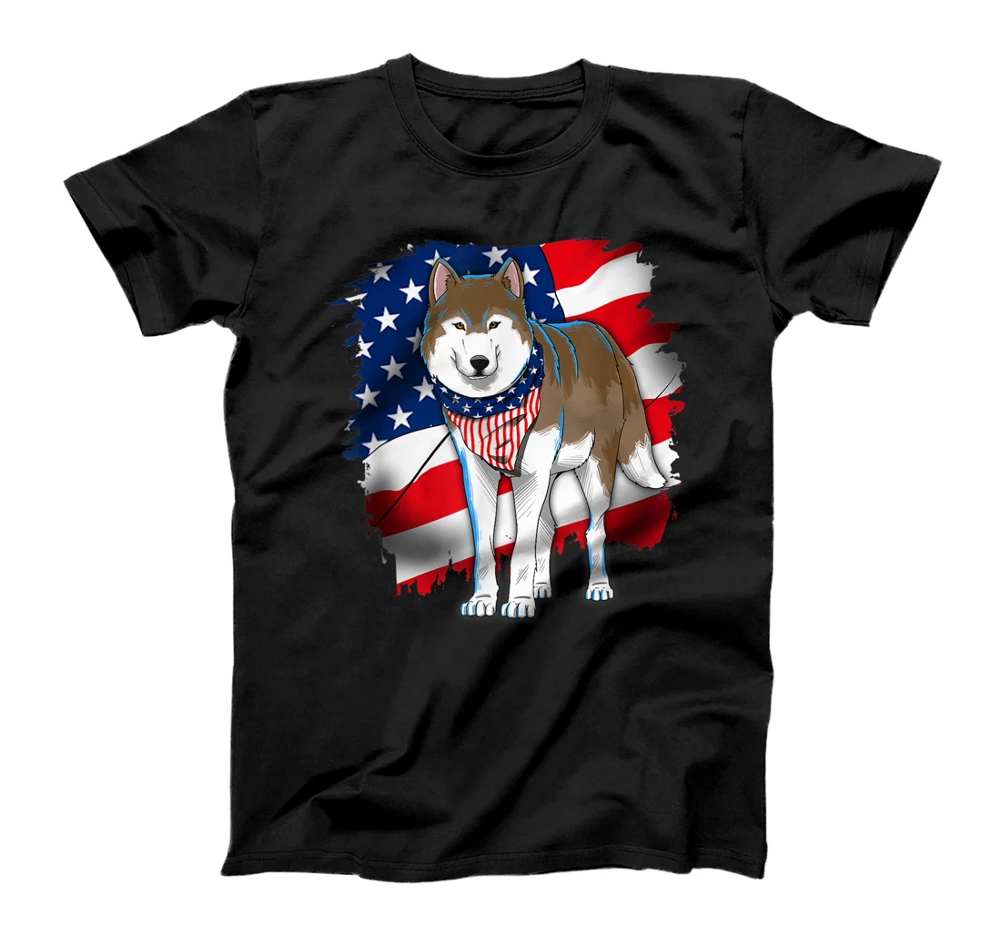 Patriotic Wolf USA Flag proud Patriot american 4th of July T-Shirt, Kid T-Shirt and Women T-Shirt