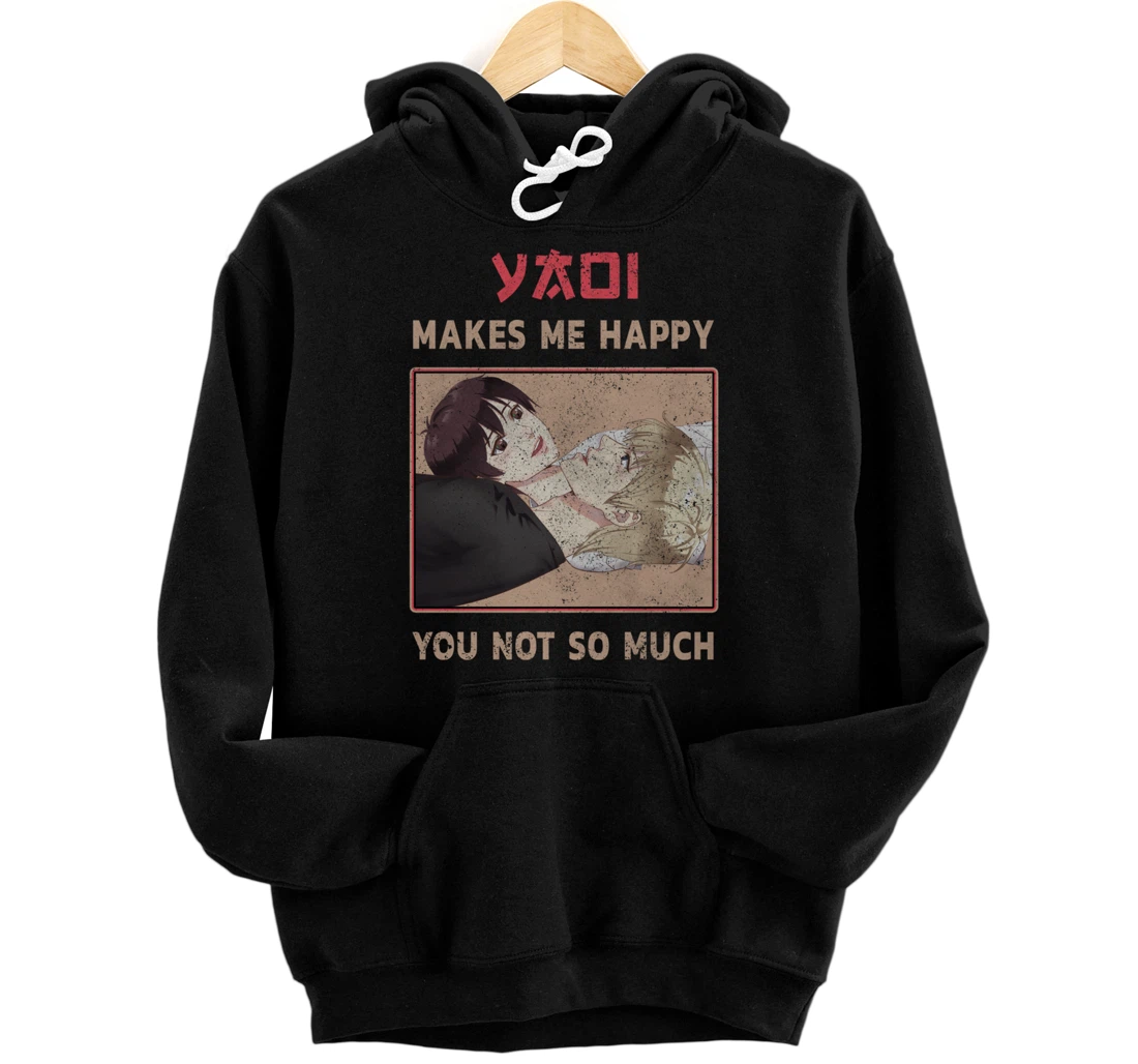 Personalized Yaoi makes me Happy you not so much Heart with Seme and Uke Pullover Hoodie