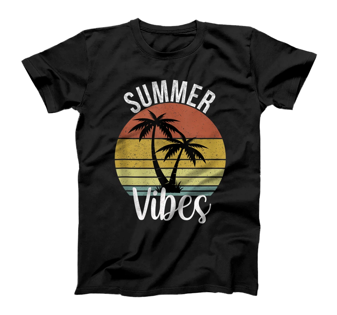 Personalized Summer Vibes Vacation Funny Cute Summer Vintage T-Shirt, Women T-Shirt