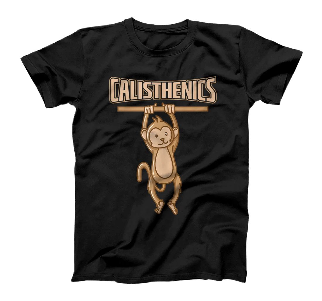 Personalized Calisthenics Monkey on pull-up Bar Street Workout T-Shirt, Women T-Shirt