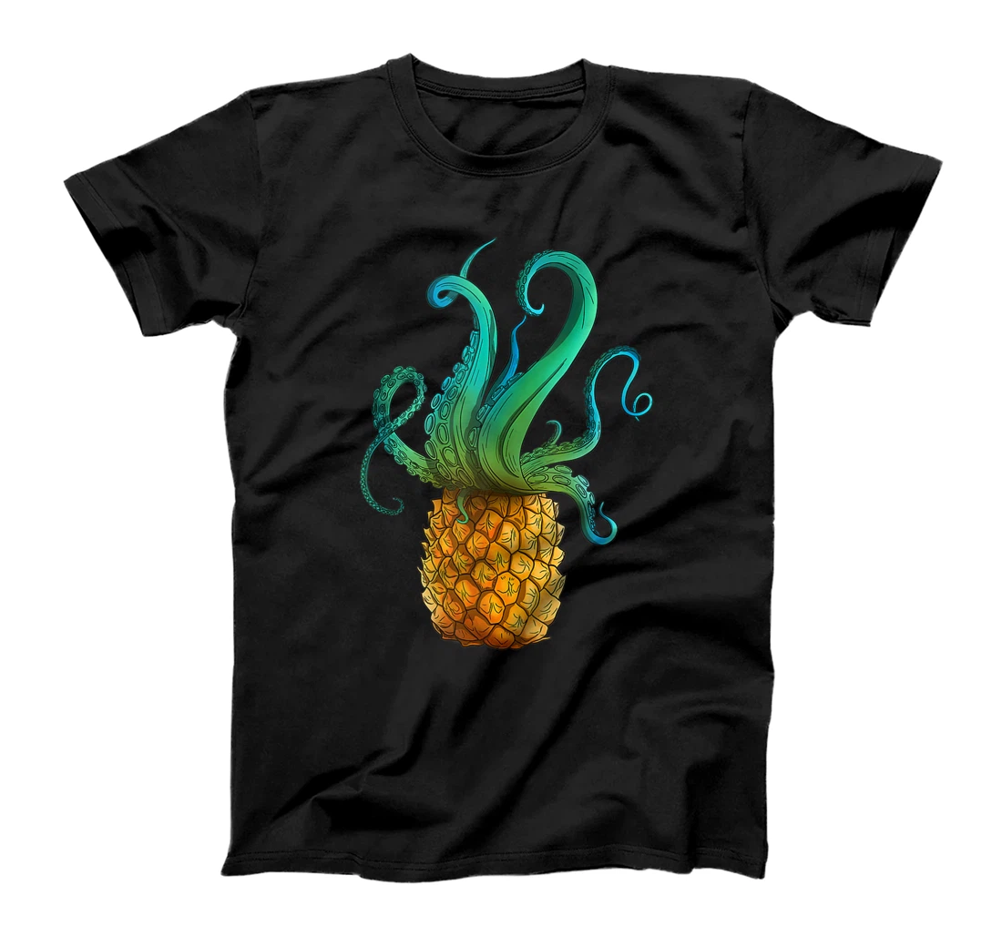 Personalized Alien Octopus Pineapple Shirt, Summer Outfits Beach Hawaii T-Shirt, Women T-Shirt