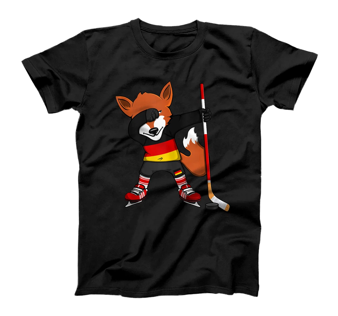 Personalized Dabbing Fox Germany Ice Hockey Fans Jersey Dab Winter Sports T-Shirt, Women T-Shirt