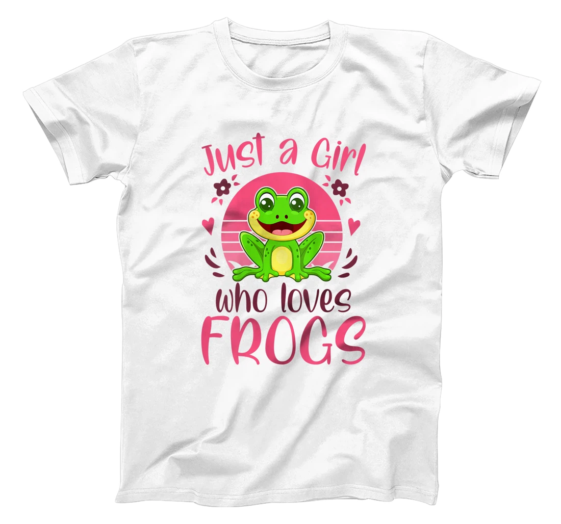 Personalized Womens JUST A GIRL WHO LOVES FROGS Frog Lover Toad Pet Owner Women T-Shirt, Women T-Shirt