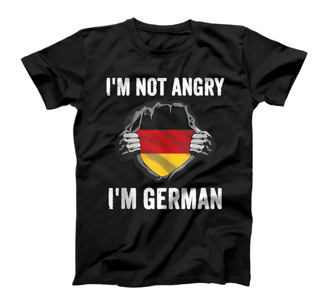 Personalized I'm Not Angry I'm German Distressed German Flag Oktoberfest T-Shirt, Women T-Shirt