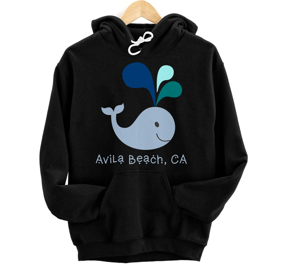 Avila Beach CA Cute California Whale Lover Cartoon Pullover Hoodie