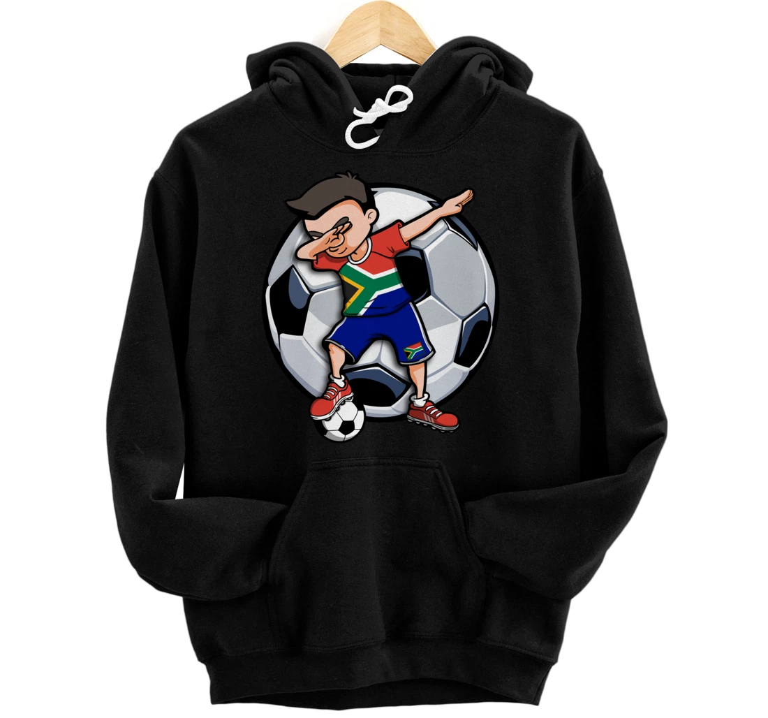 Dabbing Soccer Boy South Africa Football Fans Jersey Flag Pullover Hoodie