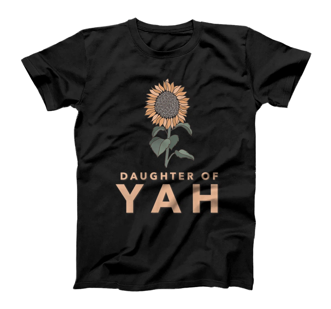 Personalized Womens Daughter of Yah Botanical Sunflower Hebrew Roots Faith T-Shirt, Women T-Shirt