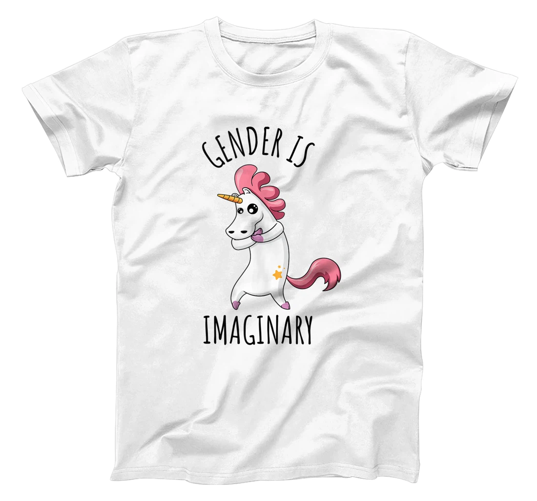 Personalized Unicorn LGBTQ+ Genderqueer Gender Is Imaginary Nonbinary T-Shirt, Women T-Shirt