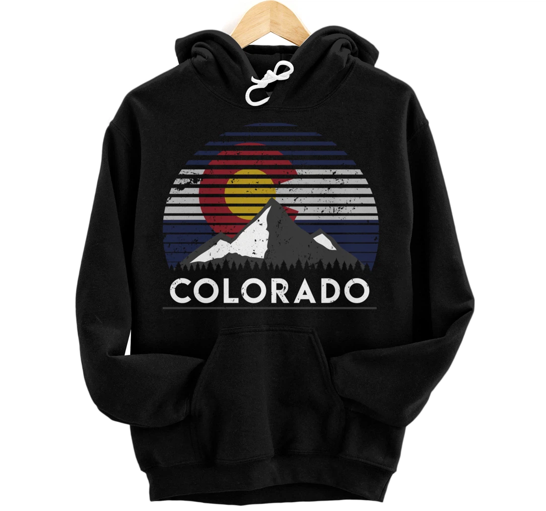 Personalized Colorado Flag Mountain Top Pullover Hoodie