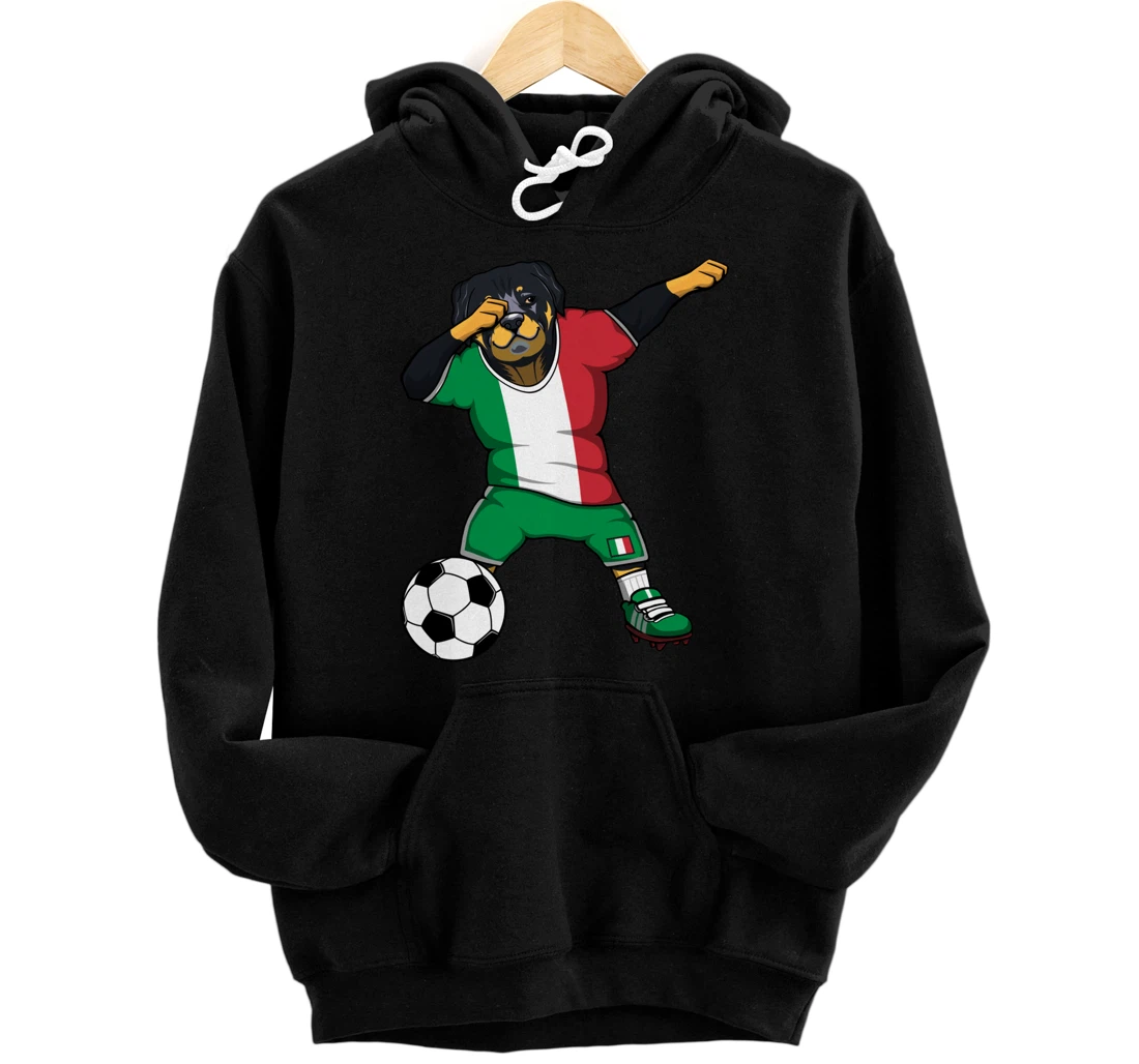 Personalized Dabbing Rottweiler Italy Soccer Fans Jersey Football Lovers Pullover Hoodie