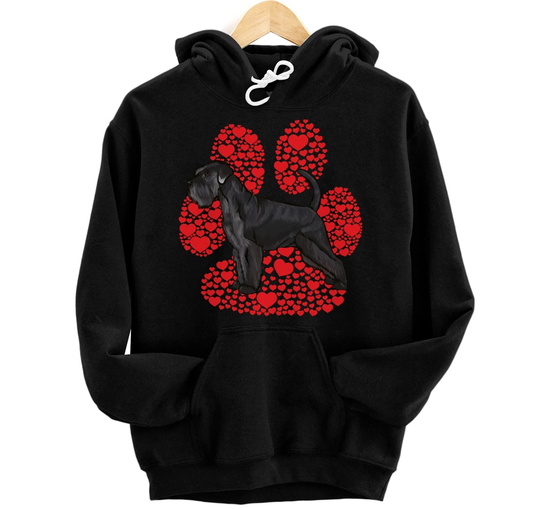 Personalized Standard Schnauzer Valentines Day Dog Love Paw Pullover Hoodie