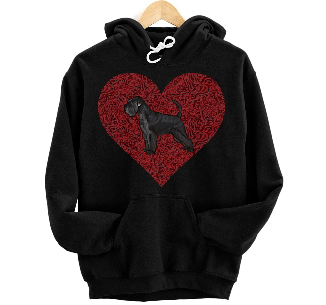 Personalized Standard Schnauzer Valentines Day Dog Love Fingerprint Pullover Hoodie