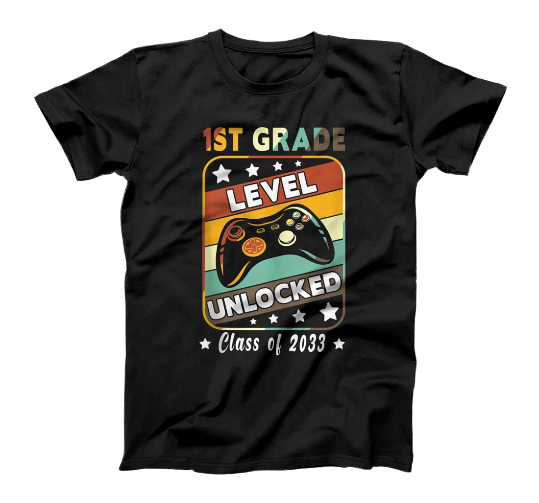 Personalized Cute Gamer 1st Grade Class of 2033 First Day of School T-Shirt, Women T-Shirt