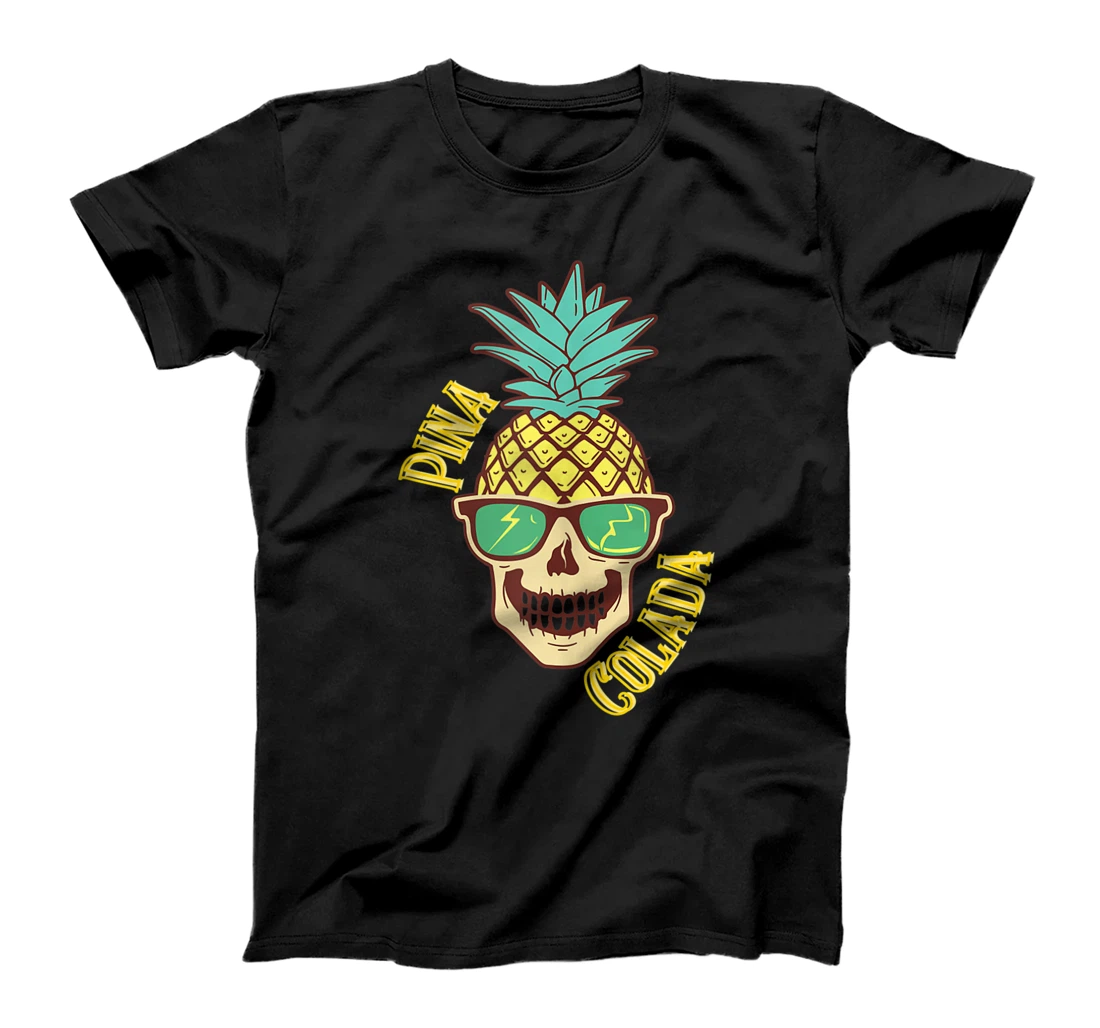 Personalized Pineapple Skull Pina Colada Drink T-Shirt, Women T-Shirt