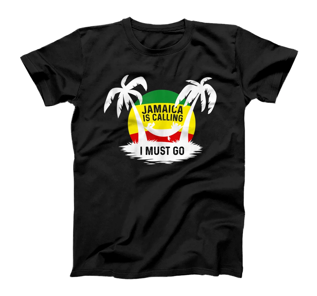 Personalized Jamaica Is Calling I Must Go Jamaican Beach Vacation Sunset T-Shirt, Women T-Shirt
