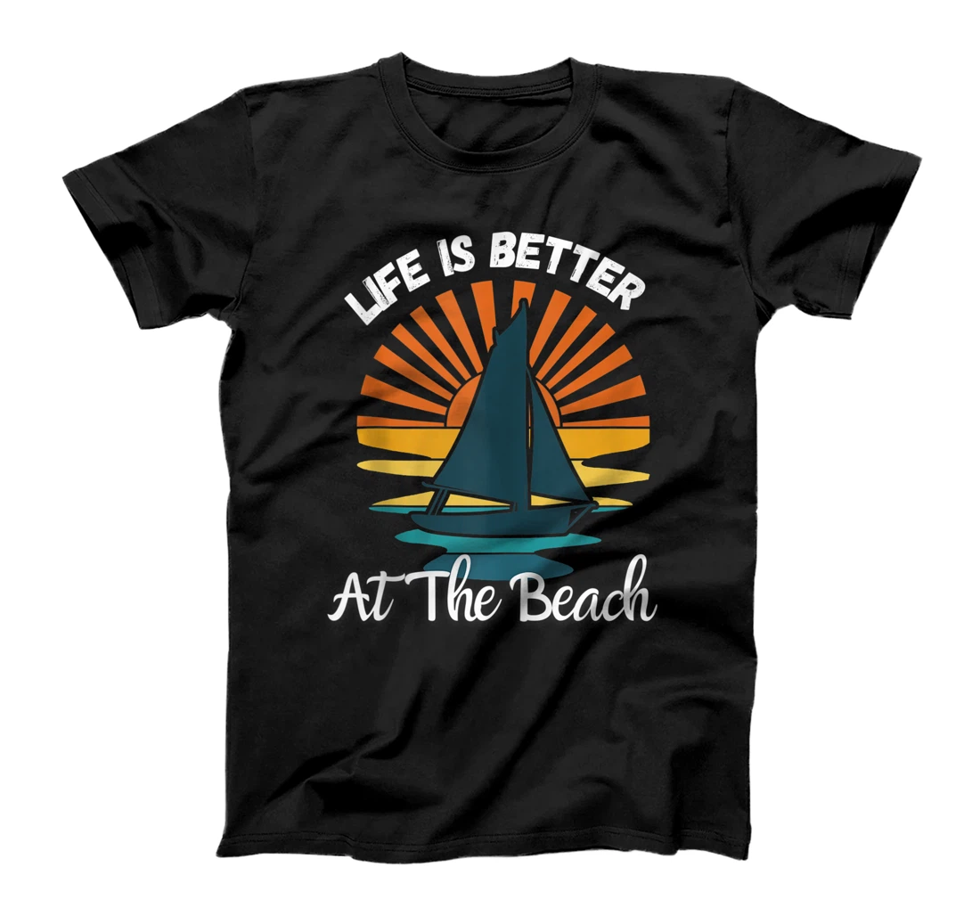 Personalized Life Is Better At The Beach, Womens Beach Vacation T-Shirt, Women T-Shirt