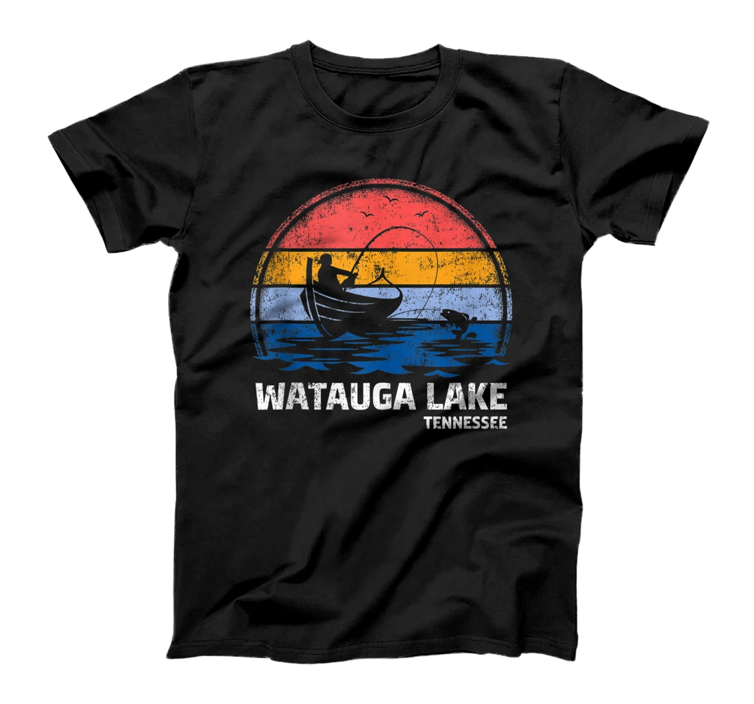 Personalized Vintage Retro Tennessee Watauga Lake Summer Fishing T-Shirt, Women T-Shirt