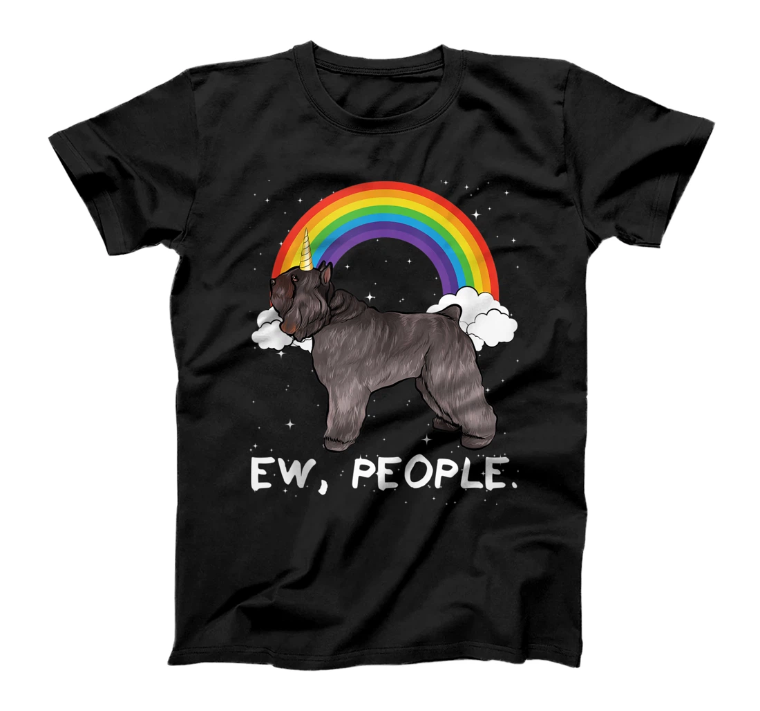 Personalized Rainbow Bouvier des Flandres Ew People Unicorn Dog T-Shirt, Women T-Shirt