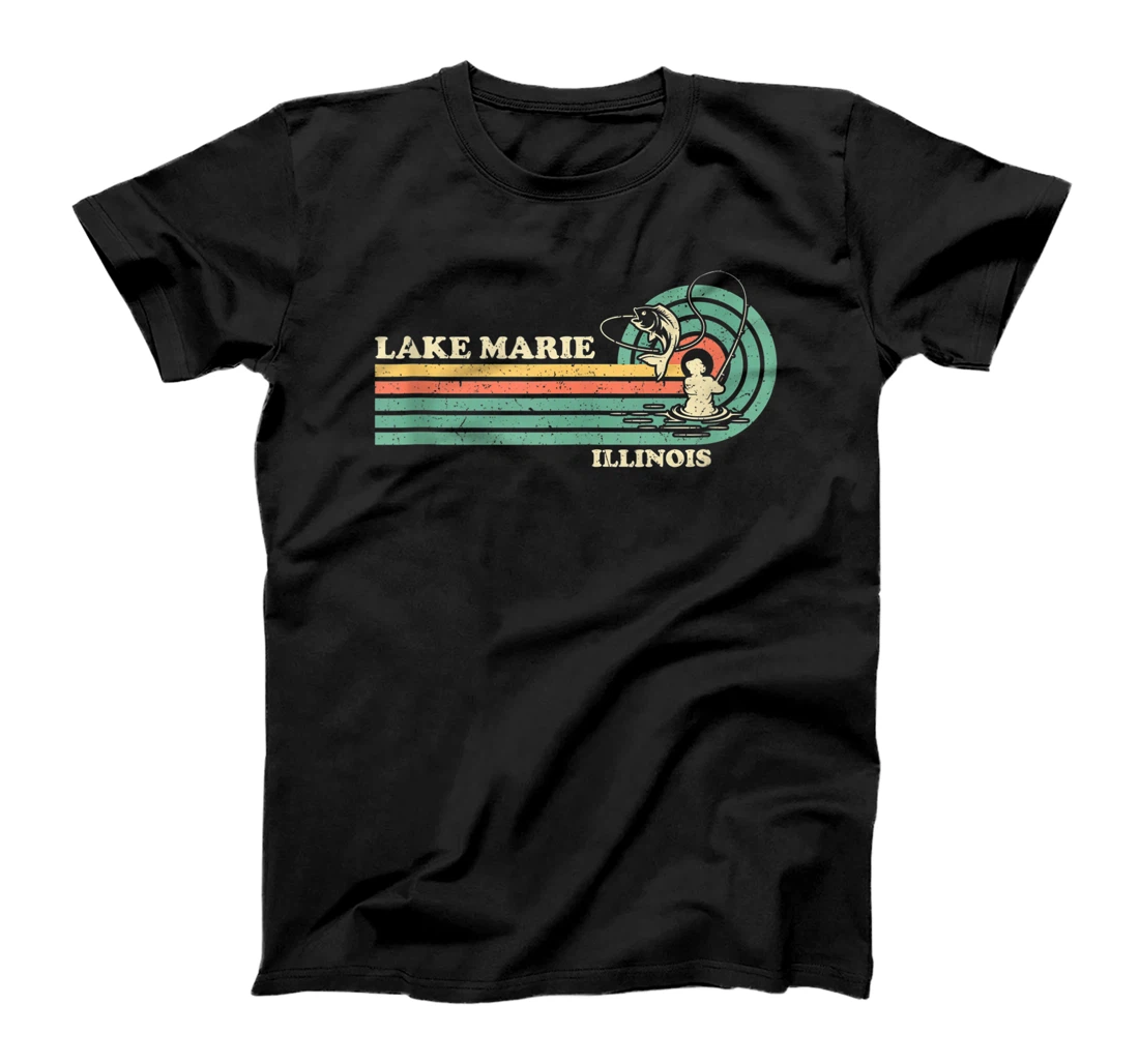 Personalized Vintage Retro Summer Fishing Illinois Marie Lake T-Shirt, Women T-Shirt