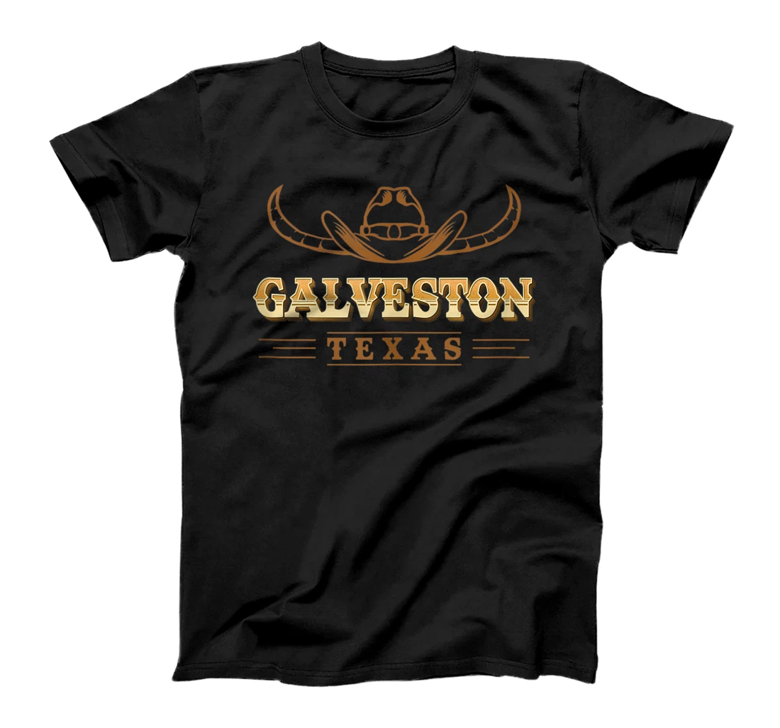 Personalized Galveston Texas USA Western Cowboy Hat Vacation Souvenir T-Shirt, Women T-Shirt