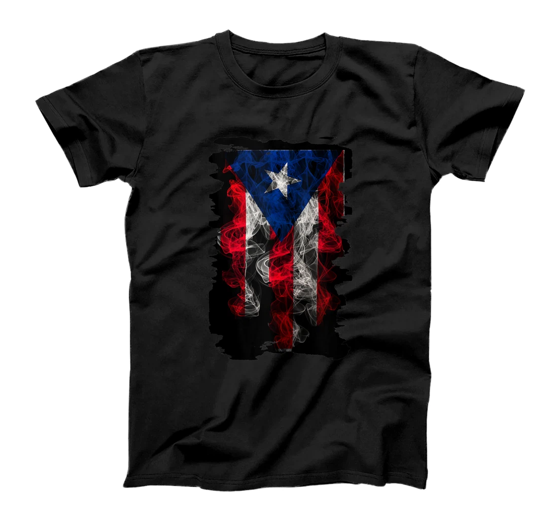 Personalized Puerto Rican Flag of Puerto Rico Smokey Design T-Shirt, Women T-Shirt
